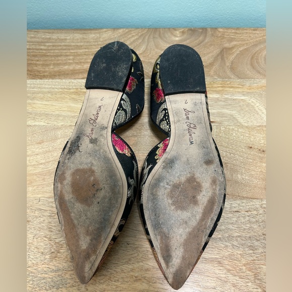 Sam Edelman Rodney Flats Black Venezia Metallic Jacquard Sz 7 - Picture 4 of 4